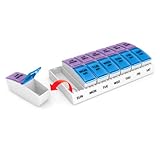 EZY DOSE DOSE Dose Reisepille (7 Tage), Medizin-Organizer, Vitamin-Organizer, Wöchentlich, 2-mal täglich, AM/PM, 14 kleine Fächer