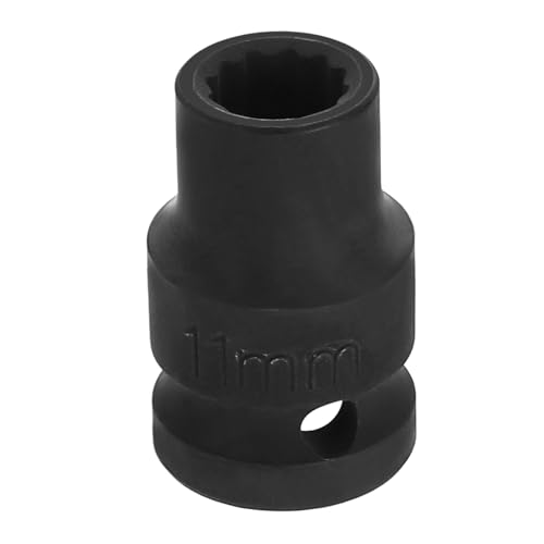 Image of HARFINGTON 1 /2 inch Drive x 11mm Shallow Impact Socket 12-Point Metric CR-V Steel Spindle Nut Impact Flip Sleeve for Home Auto Nuts Bolts Repair