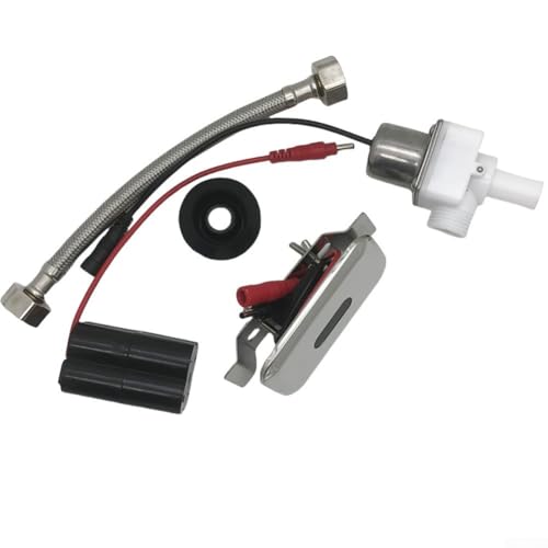 Automatisches WC-Spülventil-Set mit Infrarot-Sensorsteuerung, DC 6 V Netzteil, verstellbarer 30–100 cm Erfassungsbereich, wassersparende Dual-Spülmodi, eingebaut (A)