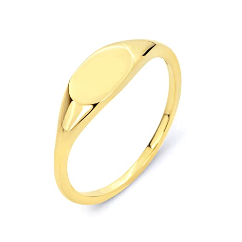 Real 10k Solid Yellow Gold Oval Signet Ring, Personalize this
