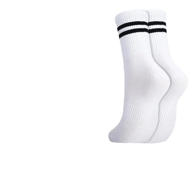 10 Pares De Calcetines Deportivos Para Mujer, Calcetines De Tubo A Rayas, Algodón Transpirable Y Absorbente De Humedad, Productos De Fitness Y Ocio, Ropa Deportiva Diaria.