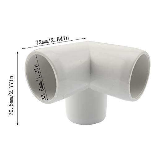 DTTRA 2pcs 3-Way 1 Inch PVC Pipe Fittings PVC Pipe Connectors DIY Pipe Furniture Fittings PVC Elbow Fittings - Thumbnail 4
