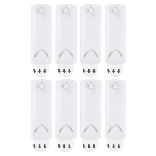 Image of uxcell 8Pcs Picture Hangers for Sawtooth /Wire Back, 3x1.1 Inch Universal No Nails Picture Hanging Hooks, Removable Frame Hanger with Adhesive Strip,White