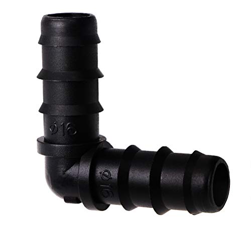 Mini Skater Garden Agricultural Irrigation 0.62 Inch/16mm (OD) Barbed Drip Bulk Plastic PE Connector Fittings(20 Elbows)