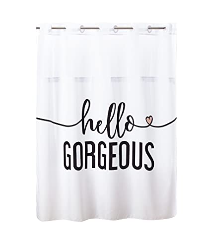Hookless® Hello Georgous Shower Curtain with Peva Liner, 71 x 74