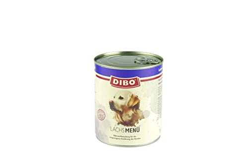 DIBO Menü Lachs, 6 x 800g-Dose, Hundefutter, Nassfutterohne Konservierungsstoffe, Reine Fleischdosen aus frischem und natürlichem Fleisch Qualität