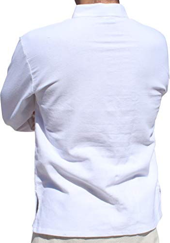Image of RaanPahMuang Thick Muang Cotton Chinese Jacket Shirt Mandarin Frog Button Front