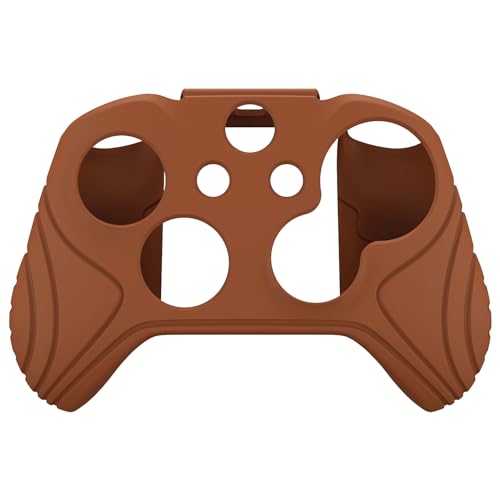 Image of PlayVital Samurai Edition Signal Brown Anti-Slip Controller Grip Silicone Skin for Xbox One X /S Controller, Ergonomic Soft Rubber Protective Case Cover for Xbox One S /X Controller with Thumb Grips