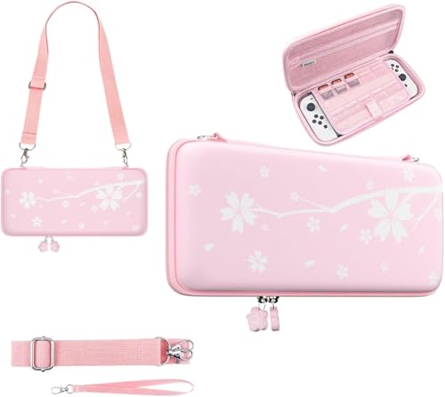 Funda Nintendo Switch 2 bolsa transporte hardshell pouch de juegos portátil color rosa cute