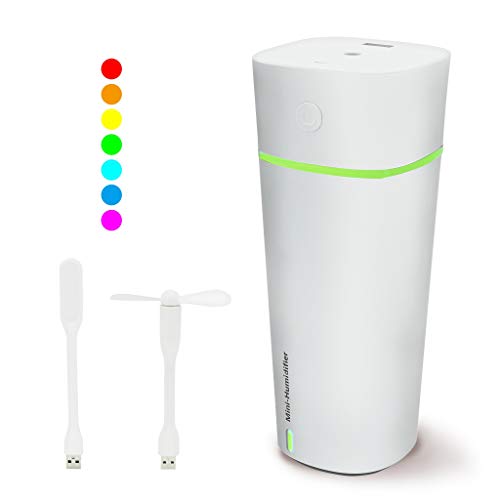 NUMIFUN Cool Mist Humidifier 3 in 1 with USB Light and Fan Small