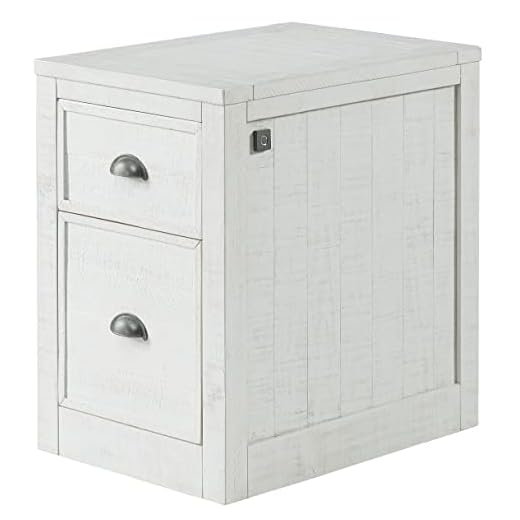 Martin Svensson Home Monterey White Stain 2 Drawer Fingerprint Lock File Cabinet