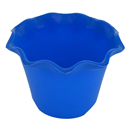 Image of Kuber Industries Flower Pot | Flower Planter Pots for Indoor & Outdoor | Pot for Garden & Balcony Flowering | Blossom Flower Pot | 8 Inch | Pack of 2 | Blue