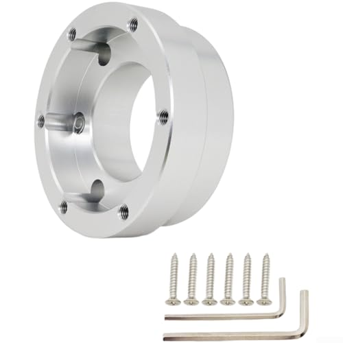 Base adaptadora de aluminio de 70 mm para volante de juegos G29, G920, G923, montaje compacto de 5,5 x 4 x 1,4 cm con 6 tornillos, 2 Wren (plateado)