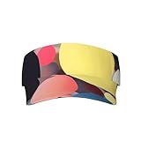 chenfandi Sombrero con diseño abstracto de círculos, gorra hueca ajustable, transpirable, protección UV, # y adecuado para hombres y mujeres. Negro