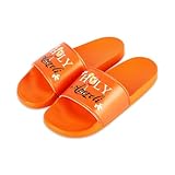 XIAZHDZ Aperol Geschenk – Aperol Spritz Badeschlappen für Damen & Herren, Unisex Slides mit „Holy Aperoli“ Print, Bequeme rutschfeste Sommerschuhe für Strand, Pool & Party(42-43)