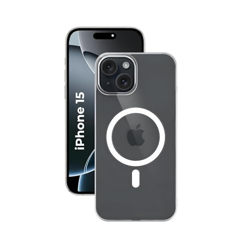 Image of Anti Yellow Clear Magnet Case for iPhone 15, Premium Polycarbonate, Ultra Strong Magnets, 360 Drop Protection, Raised Camera Protection, MagSafe Compatible