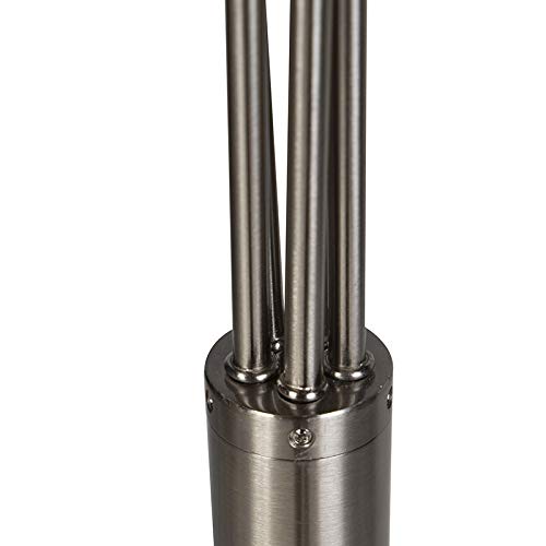Qazqa led Design Stehleuchte, Stehlampe - Sixties - Silber Farbe, inkl. 25W integrierter LED, dimmbar, 5-flammig, 180cm, Ideal als Bürolampe und Wohnzimmerlampe