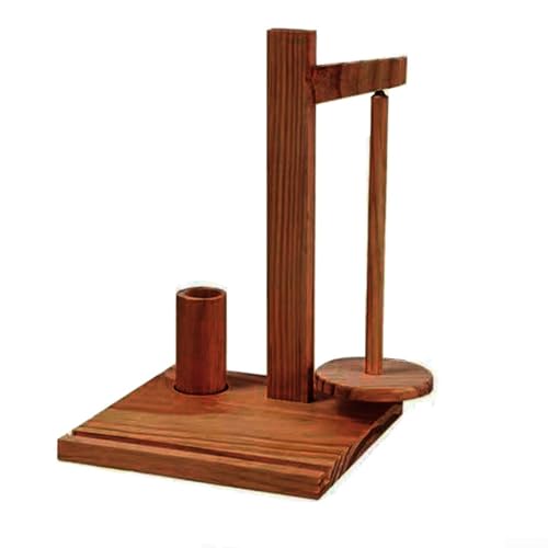Image of Wooden Yarn Spool Rack, Yarn Holder for Crocheting, Wooden Yarn Holder Phone Stand, Wooden Yarn Holder for Crocheting and Knitting, for gifts for Cochet Lovers (Brown)