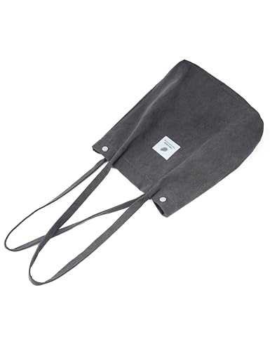 Image of TOPASION Cute Corduroy Tote Bag Canvas Shoulder Handbags for Women Travel Shopping