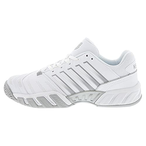 K-Swiss Bigshot Light 4 Tennis Shoe, White/Highrise/Silver, 3 Us Unisex Big Kid #TOP3