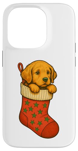 Christmas Puppy in Stocking Cute Holiday Dog Winter X}zP[X iPhone 14 Pro p