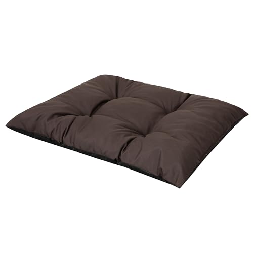 DOGGY Hundebett - Hundekissen für Minihund - Hundekorb - EInfach zu reinigen - erhöhte Ränder, S, 67x54 cm, Braun