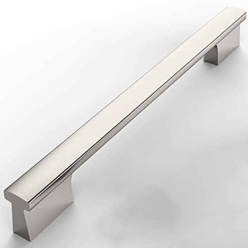 Amerdeco 10 Pack Brushed Satin Nickel Cabinet Pulls 7.5 Inch(192MM) Hole Centers Kitchen Cabinet Handles Hardware Kitchen Handles for Cabinets Cupboard Handles Drawer Pulls