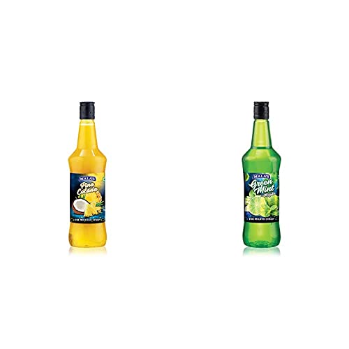Image of Mala's Fruit Mocktail Syrup Pina Colada 750ml, 1 Count &, Fruit Mocktail Syrup Green Mint 750ml, 1 Count