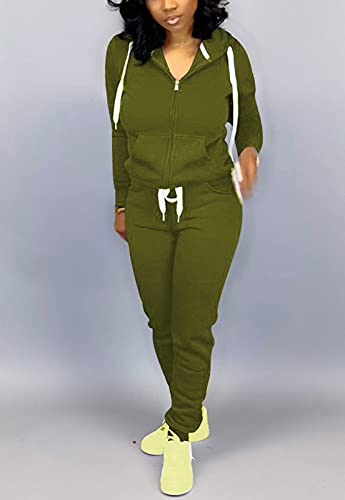 Image of Mrskoala 2 Piece Outfits Lounge Jogging Suits for Women Sweatsuit Tracksuit Long Sweatpants Set