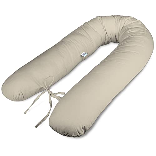 180cm Typ V XL Stillkissen Schwangerschaftskissen Lagerungskissen Seitenschläferkissen Handmade 100% Zertifizierte Baumwolle Geräuschlos ekmTRADE (8) Cover