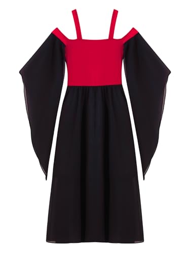 Vestido Medieval para Niñas Talla 12 Años Rojo miniatura 4