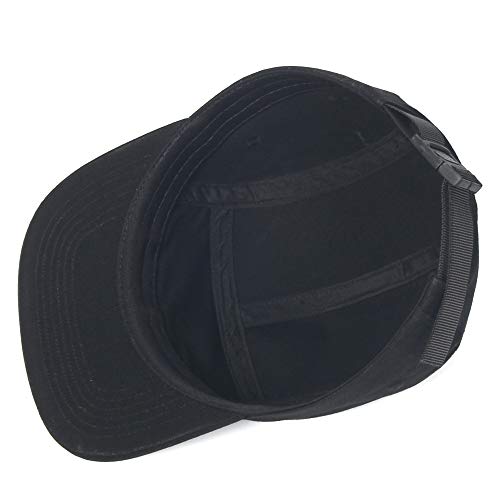 Image of 5 Panels Baseball Cap Classic Flat Bill Hat Cotton Short Flat Brim Caps