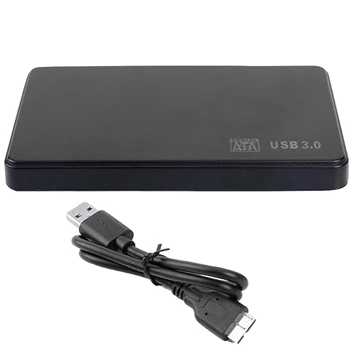 Cryofu Caja de estado sólido SATA a USB 3.0, caja de disco duro portátil, plástico negro con cable USB 3.0/2.0 para almacenamiento externo SSD HDD
