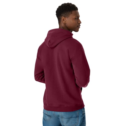 Image of Hanes Men's, EcoSmart, Cotton-Blend Hooded Sweatshirt, Plush Fleece Pullover Hoodie