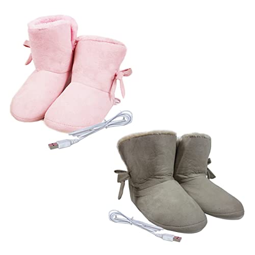 Heated Foot Warmer Electric Heating Booties Slippers TPR+Suede USB Charger Electric Heating Booties Slippers Washable Heating Shoes Warmer for Women Men4