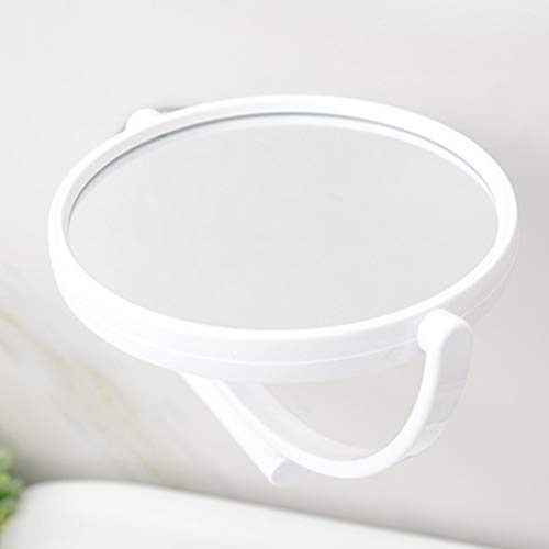 Tiamu Modern Drill-Free Bathroom Mirror 2 Side Makeup Vanity Shave Mirrors Wall Suction Folding rm Extend Round Bath ccessories
