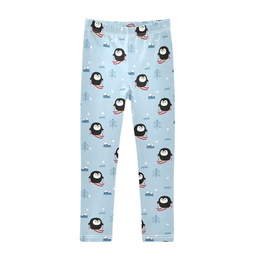 ZZKKO Girls Leggings Penguin Skiing Toddler Girls Clothes Leggings for Girls Toddler Girls Leggings 3-4T