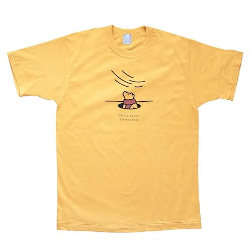 「知床トコさん」×久米繊維 コットンTシャツ 冬眠柄/黄色 半袖 (JP, アルファベット, L)