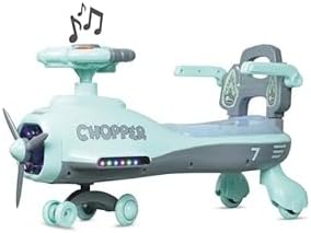 Ride-On Swing Car Chopper for Kids with Music & Horn Steering Light with Back Support seat, Safety Arms, 1 to 4 Year (Chopper, Black & White)