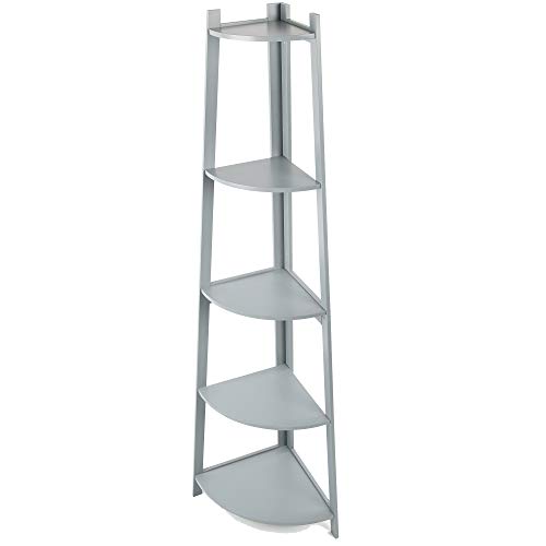 Charles Jacobs 5 Tier Corner Ladder Shelving Unit - Grey