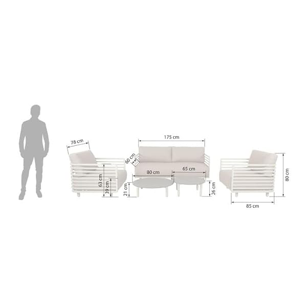 OUTLIV. Lounge Set Tobago 5-teilig Taupe Sand