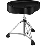 Augioth Trommelthron mit Verstellbarer Höhe, dick gepolsterter Sitz für Komfort, robuster Stahlfuß und rutschfesten Füßen