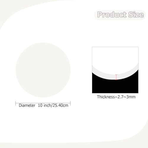 Image of 2 Pack Round Acrylic Sheet, 2.7~3mm Thick Acrylic Plastic Sheets Plexiglass Boards for Laser Cutting and DIY Craft Projects (Opaque White, 10 Inch Diameter)