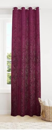 Image of Curtain 9 Feet Long for Living Room - Long Door & Window Curtain Set 1 Pcs Panel, Velvet Blackout & Stylish Parda for Home Decor & Office (48 Inch X 108 Inch) - 1 Pcs Wine Colour