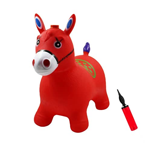 Cavalinho Upa Upa Brinquedo Inflável Pula Pula Musical C/Luz Led E Bomba De Encher Laranja