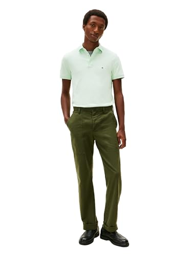 Image of Tommy Hilfiger Men's Short Sleeve Polo Shirts in Slim Fit with Stretch and Organic Pique Cotton