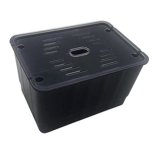 Dualoai カメのための水族館、繁殖用タンク、カエルとザリガニの飼育ケース, Black L