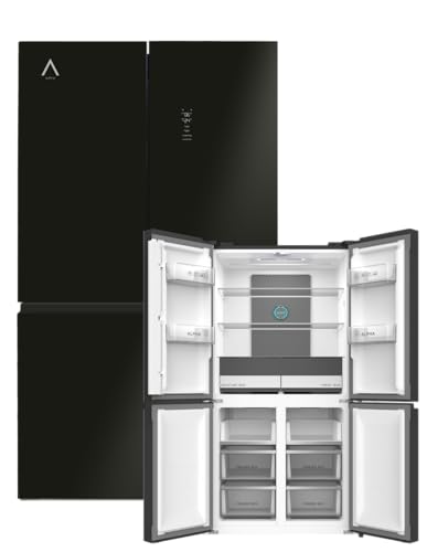ALPHA Frigorifico Americano Pegasus Elite Pro-83, Cristal Negro, 4 Puertas, Metal Cooling, Inverter, *Alta Gama*