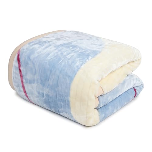Image of Signature Aadhira Luxuriously Super Soft Double Ply Faux Mink Blanket - Heavyweight 4.5kg for Ultimate Winter Warmth 220x240CM 4.5Kg (Blossom Drift)