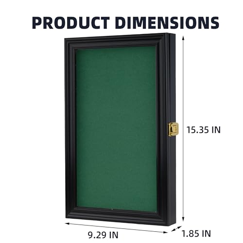 Image of 40 Golf Ball Marker Display Case Full Magnetic Backing 98% UV Acrylic Door Lockable Storage Box for Collectors (Black - Markers Display Frame)
